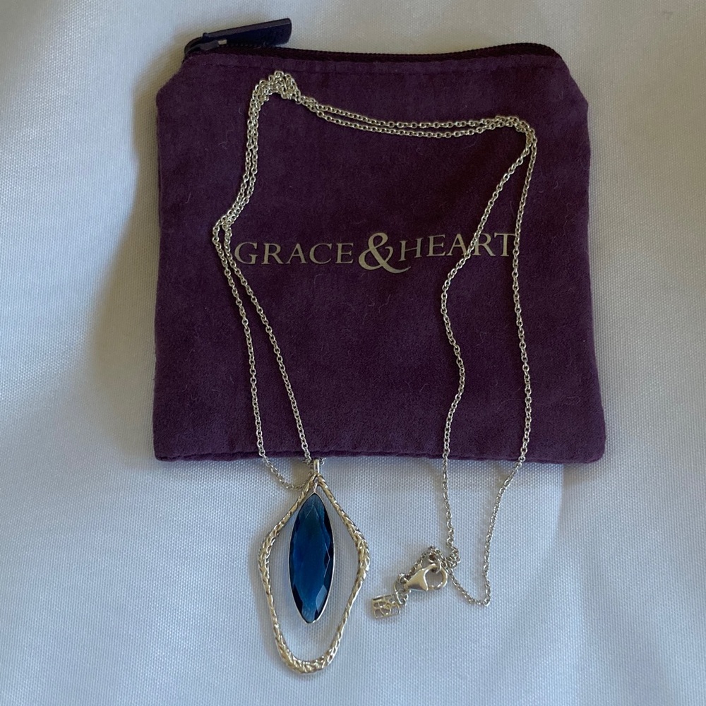 Grace & Heart Muse Sterling Silver/Hydro Iolite Necklace